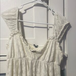 White Textured Sleeveless Dress